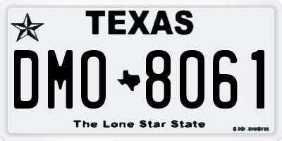 TX license plate DMO8061