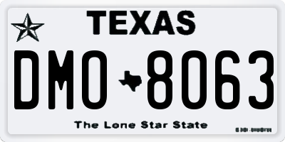 TX license plate DMO8063
