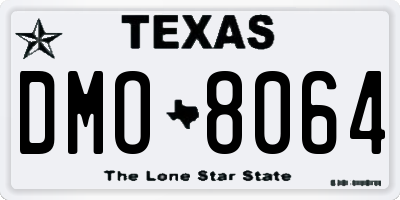 TX license plate DMO8064