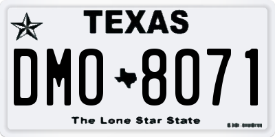 TX license plate DMO8071