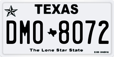 TX license plate DMO8072