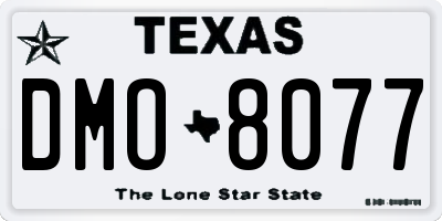 TX license plate DMO8077