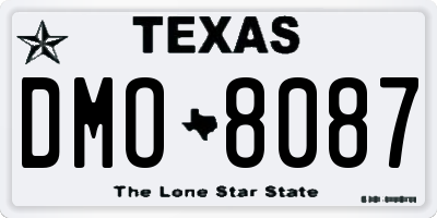 TX license plate DMO8087