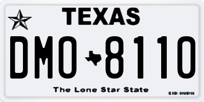 TX license plate DMO8110