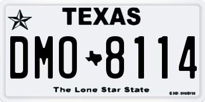 TX license plate DMO8114