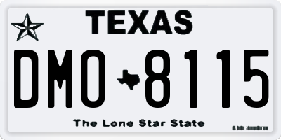 TX license plate DMO8115