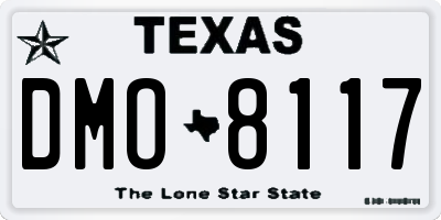 TX license plate DMO8117