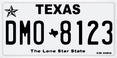 TX license plate DMO8123