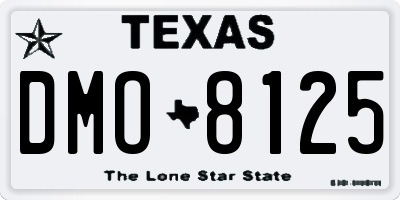 TX license plate DMO8125