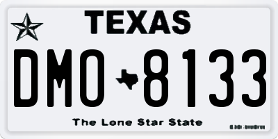TX license plate DMO8133