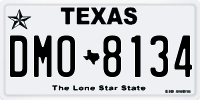 TX license plate DMO8134