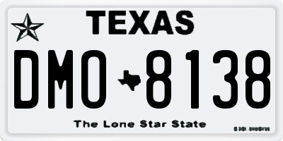 TX license plate DMO8138