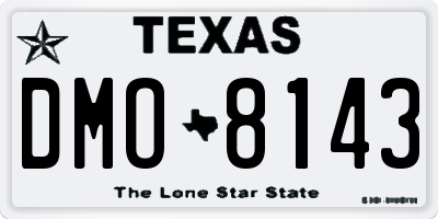 TX license plate DMO8143