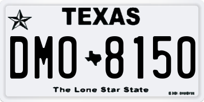 TX license plate DMO8150