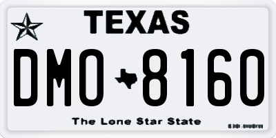 TX license plate DMO8160