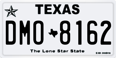 TX license plate DMO8162