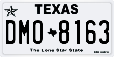 TX license plate DMO8163