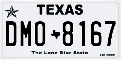 TX license plate DMO8167