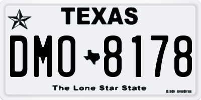 TX license plate DMO8178