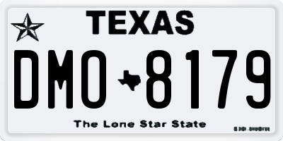 TX license plate DMO8179