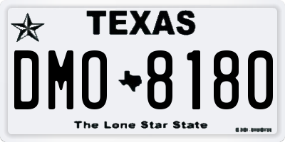 TX license plate DMO8180