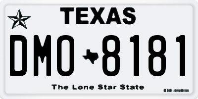 TX license plate DMO8181