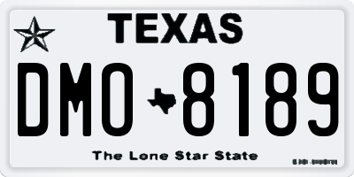 TX license plate DMO8189