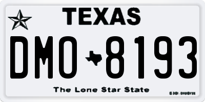 TX license plate DMO8193