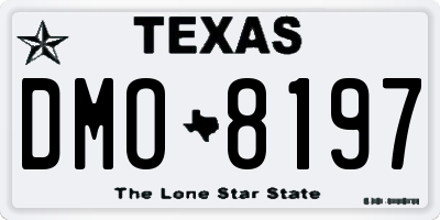 TX license plate DMO8197