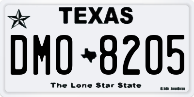 TX license plate DMO8205