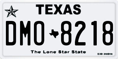 TX license plate DMO8218