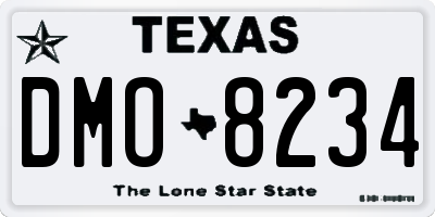 TX license plate DMO8234