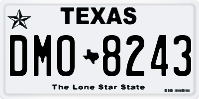 TX license plate DMO8243