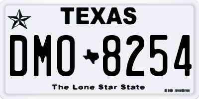 TX license plate DMO8254
