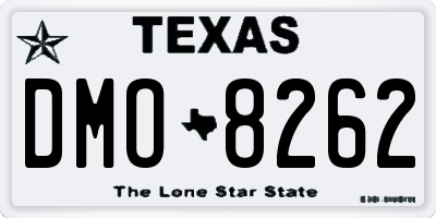 TX license plate DMO8262
