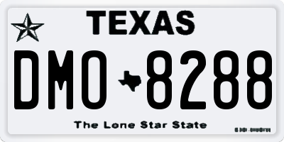 TX license plate DMO8288