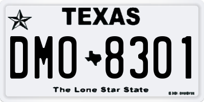 TX license plate DMO8301