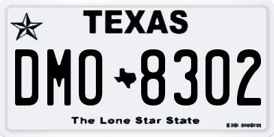 TX license plate DMO8302