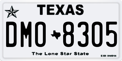 TX license plate DMO8305