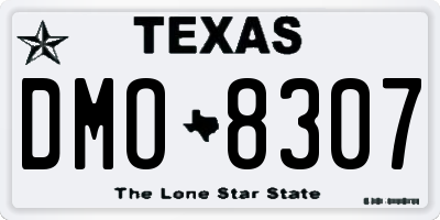 TX license plate DMO8307