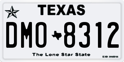 TX license plate DMO8312