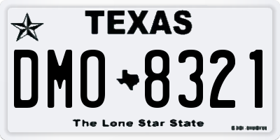 TX license plate DMO8321