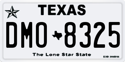 TX license plate DMO8325