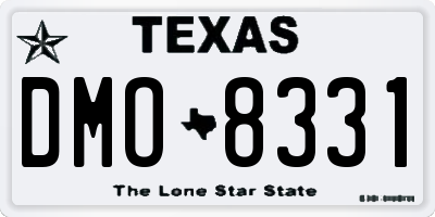 TX license plate DMO8331