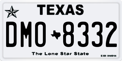 TX license plate DMO8332