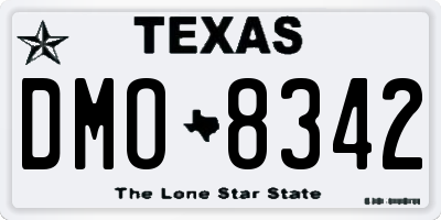 TX license plate DMO8342