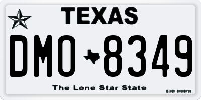 TX license plate DMO8349