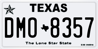 TX license plate DMO8357
