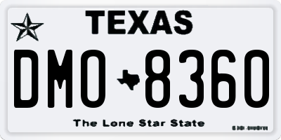 TX license plate DMO8360
