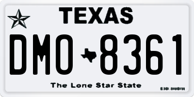 TX license plate DMO8361
